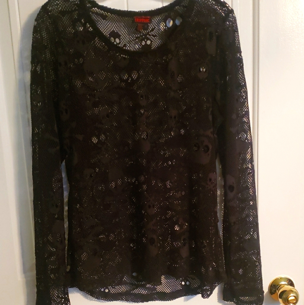 Mesh Skull Long Sleeve